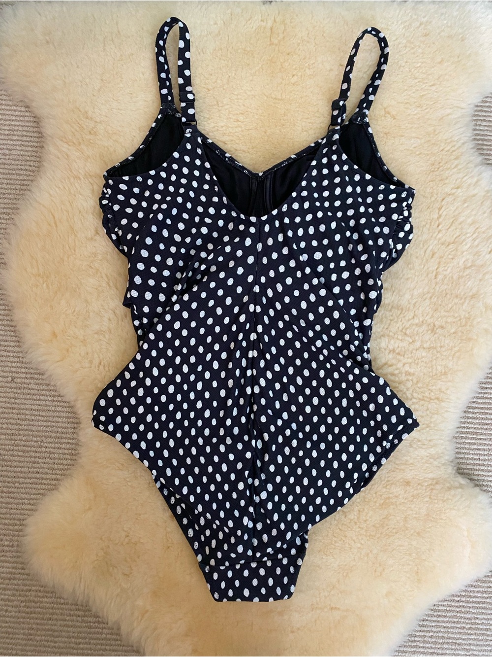 34G Swimsuit Fantasie Black and White Polka Dot One-Piece with Underwire - Picture 7 of 7